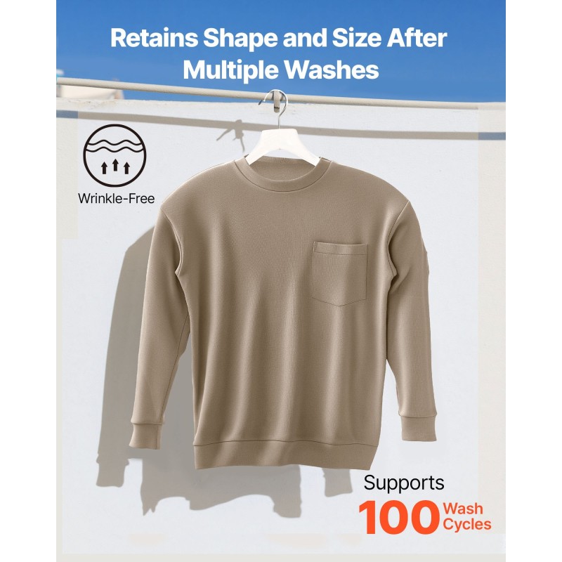 Palosuojattu pitkähihainen työpaita sata prosenttia puuvillaa rintataskulla