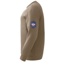 Pitkähihainen palosuojattu T paita 100 puuvillaa ATPV arvo 11 6 L harmaa rintataskulla