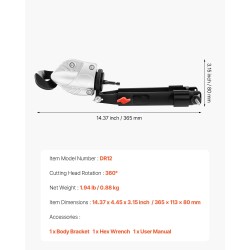 Porakoneeseen sopiva pelti- ja levyleikkuri 360-asteen kääntyvällä teräspäällä ruostumattomalle ja sinkitylle teräkselle