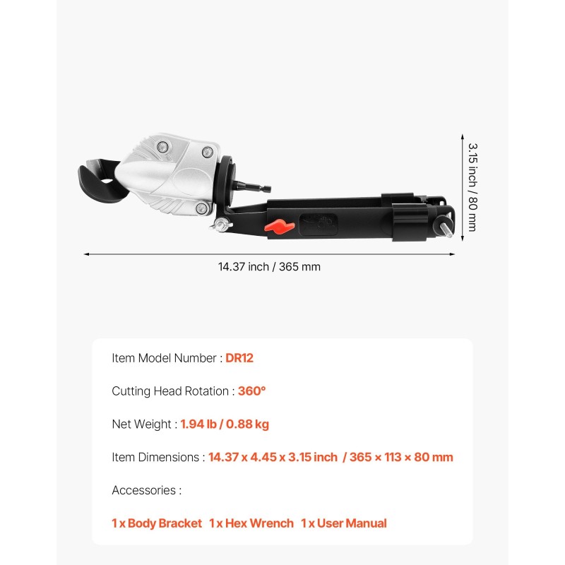 Porakoneeseen sopiva pelti- ja levyleikkuri 360-asteen kääntyvällä teräspäällä ruostumattomalle ja sinkitylle teräkselle