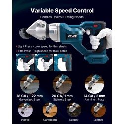 Metallileikkuri johdoton 400 watin kaksoisterillä 360 asteen kääntyvällä leikkuupäällä