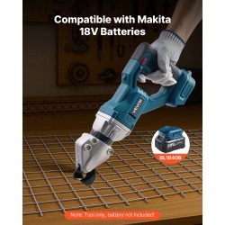 Metallileikkuri johdoton 400 watin kaksoisterillä 360 asteen kääntyvällä leikkuupäällä