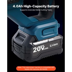 Akkukäyttöinen metallileikkuri 20 V 400 W 360 asteen karkaistut terät