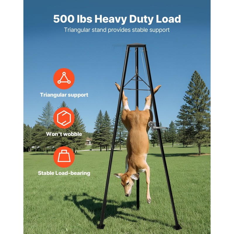 Kolmijalkainen riistanostin Q235-hiiliteräs 226,8 kg kantavuus käsivinssillä