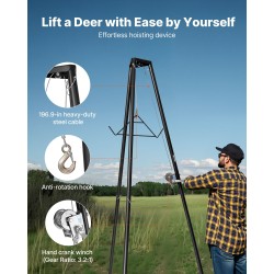 Kolmijalkainen riistanostin Q235-hiiliteräs 226,8 kg kantavuus käsivinssillä