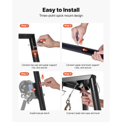 Kolmijalkainen riistanostin Q235-hiiliteräs 226,8 kg kantavuus käsivinssillä