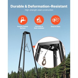 Kolmijalkainen riistanostin Q235-hiiliteräs 226,8 kg kantavuus käsivinssillä