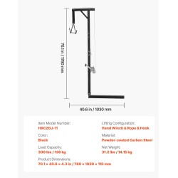 Riistanostin jauhemaalattu hiiliteräs 136 kg kantavuus käsivinssi 2 tuuman vastaanotin