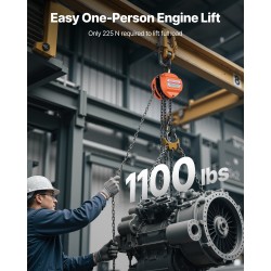 Käsikäyttöinen ketjunostin G80-luokan sinkitty ketju 0,5 t 3 m