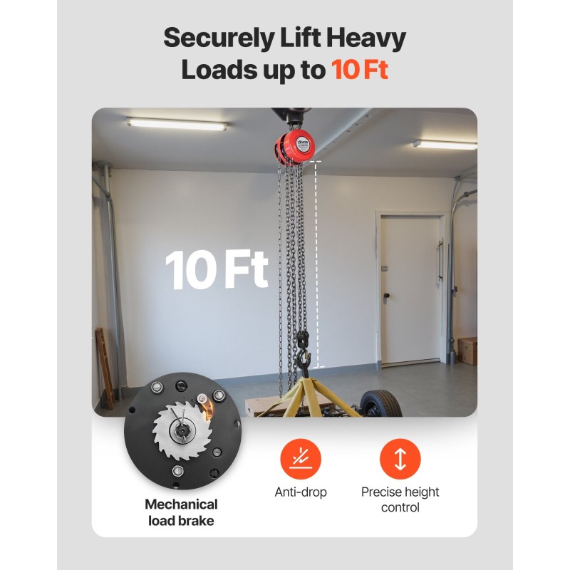 Käsiketjunostin kaksi tonnia kolme metriä seosteräsrunko galvanoitu ketju turvalukollinen koukku
