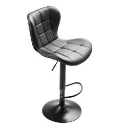 Baarijakkarasetti 4 kpl musta PU-nahkaverhoilu keittiöön selkänojilla korkeudensäätö