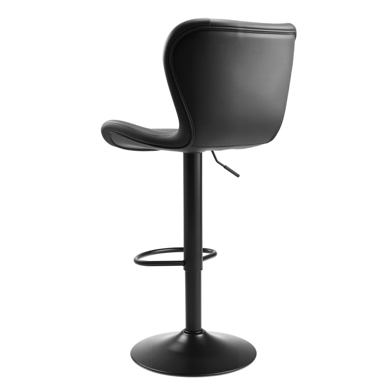 Baarijakkarasetti 4 kpl musta PU-nahkaverhoilu keittiöön selkänojilla korkeudensäätö