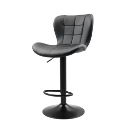 Baarijakkarasarja 2 kpl musta PU nahka rautaputkirunko korkeussäädettävät pyörivät selkänojalliset