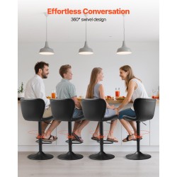 Baarijakkarasarja 2 kpl musta PU-nahka rautaputkirunko korkeussäädettävät pyörivät selkänojalliset