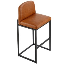 Baarijakkarasetti neljä jakkaraa 68 cm istuinkorkeus ruskea keinonahka metallirunko