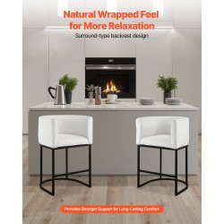 Baarijakkarasetti 3 kpl pehmustettu valkoinen plyysi metallirunko 63 cm puoliksi avoin selkänoja