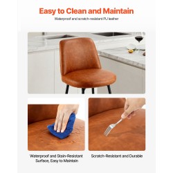 Baarijakkarasetti 3 kpl ruskea PU-nahka 69 cm istuinkorkeus metallirunko 360 asteen kääntyvä