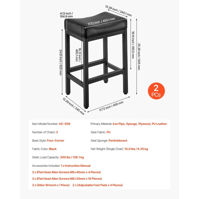 Selkänojattomat baarijakkarat 2 kpl musta PU-keinonahka satulatuolit rautajaloilla