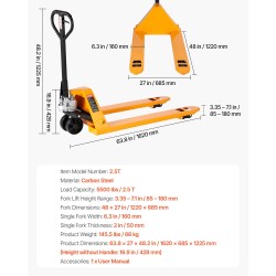 Haarukkavaunu hiiliteräs 2,5 tonnia haarukat 122 cm ja 68,5 cm varastoihin