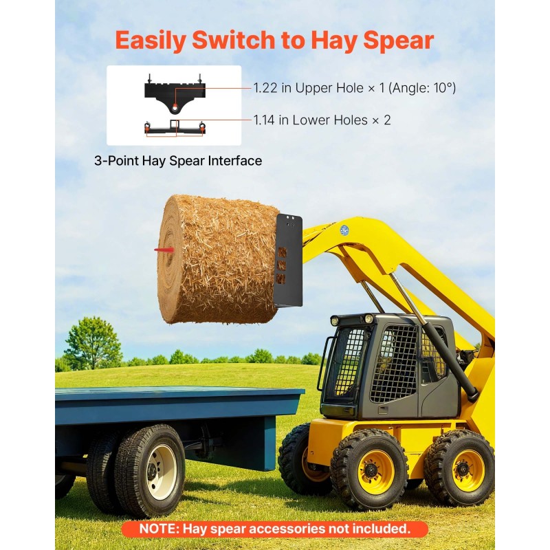 Lavahaarukkakehikko teräs 115 cm leveä 1814 kg kantavuus liukuohjattaviin kuormaajiin