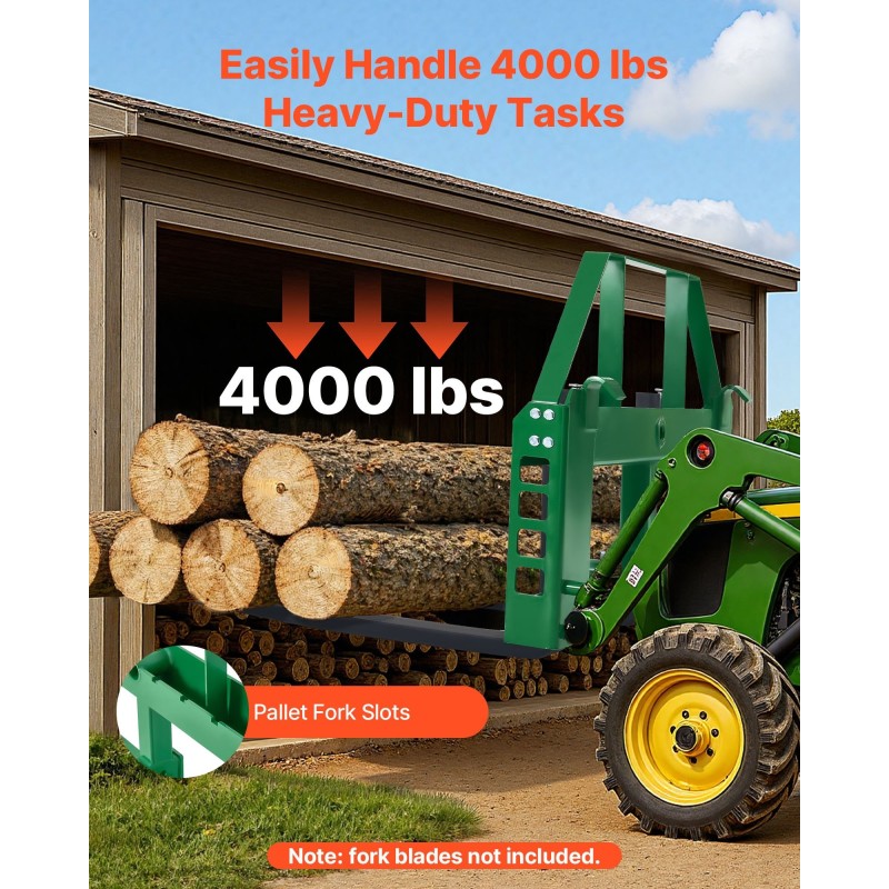 Kuormainrunko Q235A-teräs 1814 kilogrammaa kantavuus trukkipiikeille ja heinäspeareille