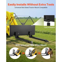 Kuormalavahaarukkakehikko teräs 1179 kilogramman nostokapasiteetti kaksituumaiset haarukat