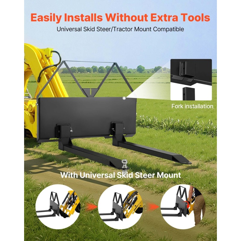 Kuormalavahaarukkakehikko teräs 1179 kilogramman nostokapasiteetti kaksituumaiset haarukat
