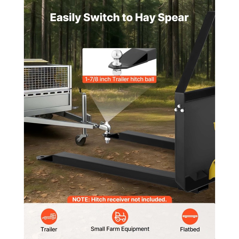 Kuormalavahaarukkakehikko teräs 1179 kilogramman nostokapasiteetti kaksituumaiset haarukat