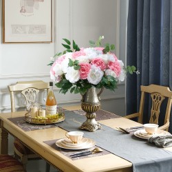 Keinotekoiset silkkiset ruusukukkapallot 10 kpl 450 mm hää- ja juhlasomistukseen