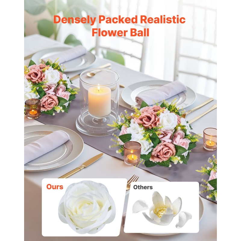 Kukkapallot silkkikukilla 240 mm 10 kpl häihin ja juhliin