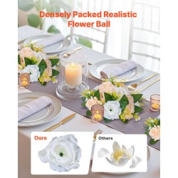 Tekokukkapallot silkkiterälehdillä 10 kappaletta 240 millimetriä samppanja ja valkoinen häihin ja juhliin