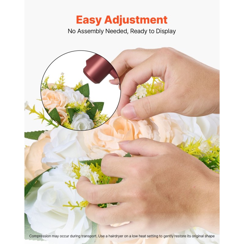 Tekokukkapallot silkkiterälehdillä 10 kappaletta 240 millimetriä samppanja ja valkoinen häihin ja juhliin