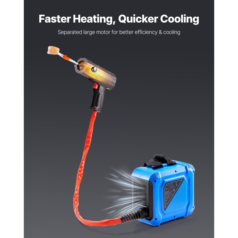 Kannettava induktiolämmitin 1800W 230V pulttien ja muttereiden irrotukseen 4 kelaa