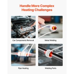 Kannettava induktiolämmitin 1800W 230V pulttien ja muttereiden irrotukseen 4 kelaa
