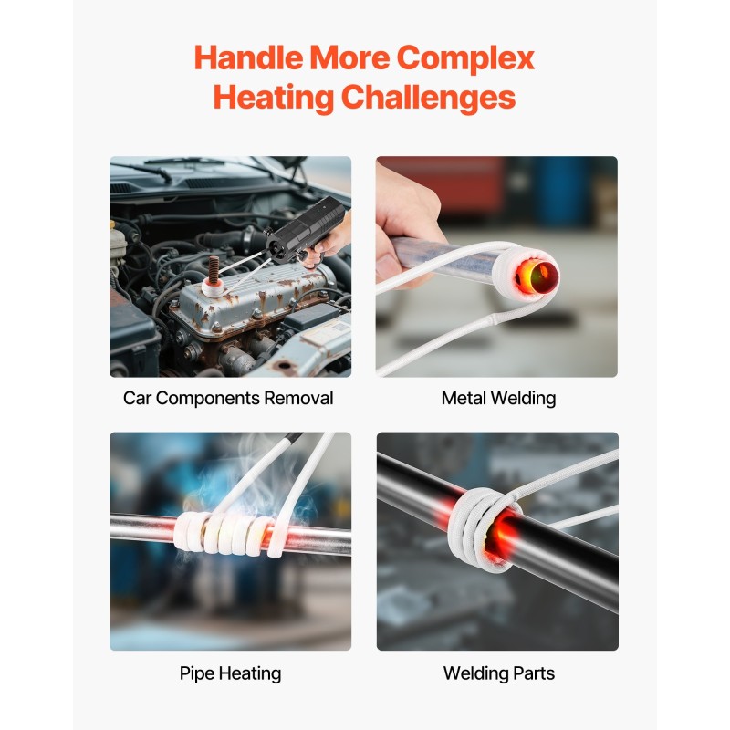 Kannettava induktiolämmitin 1800W 230V pulttien ja muttereiden irrotukseen 4 kelaa