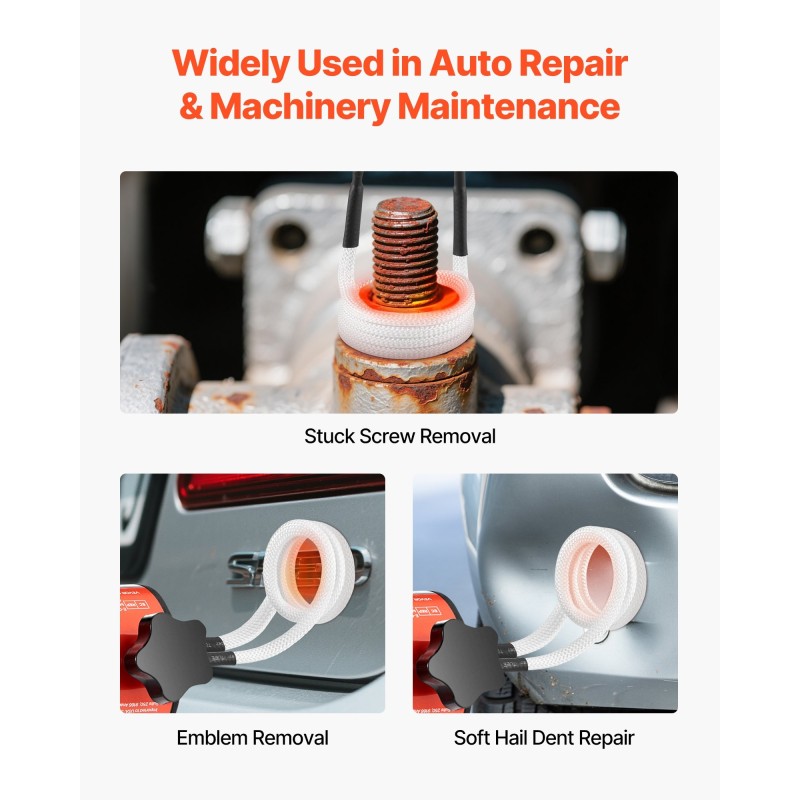 Induktiolämmitin 1500 wattia käsikäyttöinen 8 käämillä kupari ja ABS-muovi ruosteisten pulttien irrotukseen