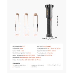 Kädessä pidettävä induktiolämmitin 1100 W 3 käämiä 5–26 mm pulttien irrotukseen