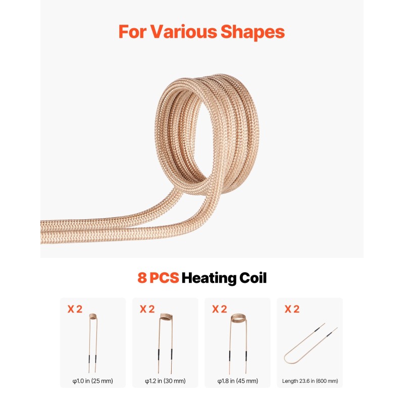 Induktiolämmitin 1100W 230V pulttien ja muttereiden irrotukseen 8 kelaa