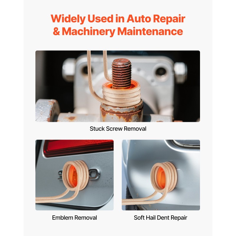 Induktiolämmitin 1100 W käsikäyttöinen 10 kelaa ruostuneiden pulttien ja muttereiden irrotukseen