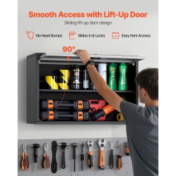 Teräksinen seinäkaappi 770 x 305 x 500 mm lukittava ylös aukeava luukku