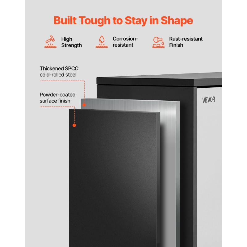 Teräksinen seinäkaappi 770 x 305 x 500 mm lukittava ylös aukeava luukku