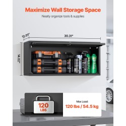 Teräksinen seinäkaappi 77 cm leveä 30,5 cm syvä lukollinen ovi