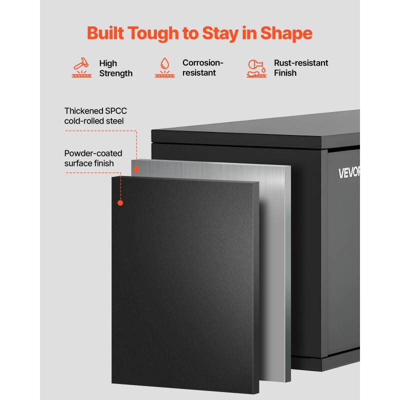 Teräksinen seinäkaappi 77 cm leveä 30,5 cm syvä lukollinen ovi