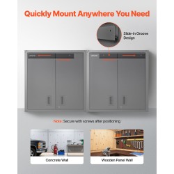 Seinäkaappi kylmävalssattu teräs lukittavat ovet säädettävä hylly musta