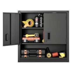 Teräksinen seinäkaappi kylmävalssattua terästä 76 cm leveä 30 5 cm syvä lukittava alahyllyllä