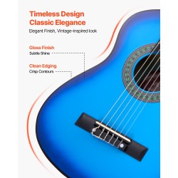 Klassinen kitara 30 tuuman 780 mm lehmusrunko vaahterakaula nailonkielet sininen lapsille