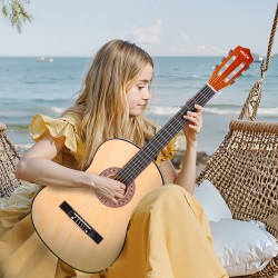 Klassinen kitara 38 tuumaa lehmus ja vaahtera nailonkielet aloittelijoille aloituspakkaus