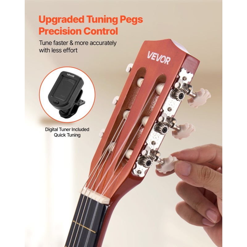 Klassinen kitara 30-tuumainen 780 millimetriä nailonkielet lehmusrunko vaahterakaula aloittelijoille