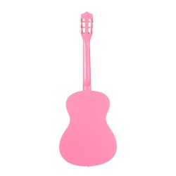 Klassinen 38 tuumainen kitara nylonkielinen lehmus ja vaahterarunkoinen vaaleanpunainen aloituspaketti