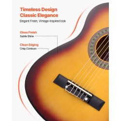 Klassinen 30-tuumainen kitara nailonkielillä lehmuspuukansi vaahterakaulalla aloittelijoille aloituspakkaus mukana